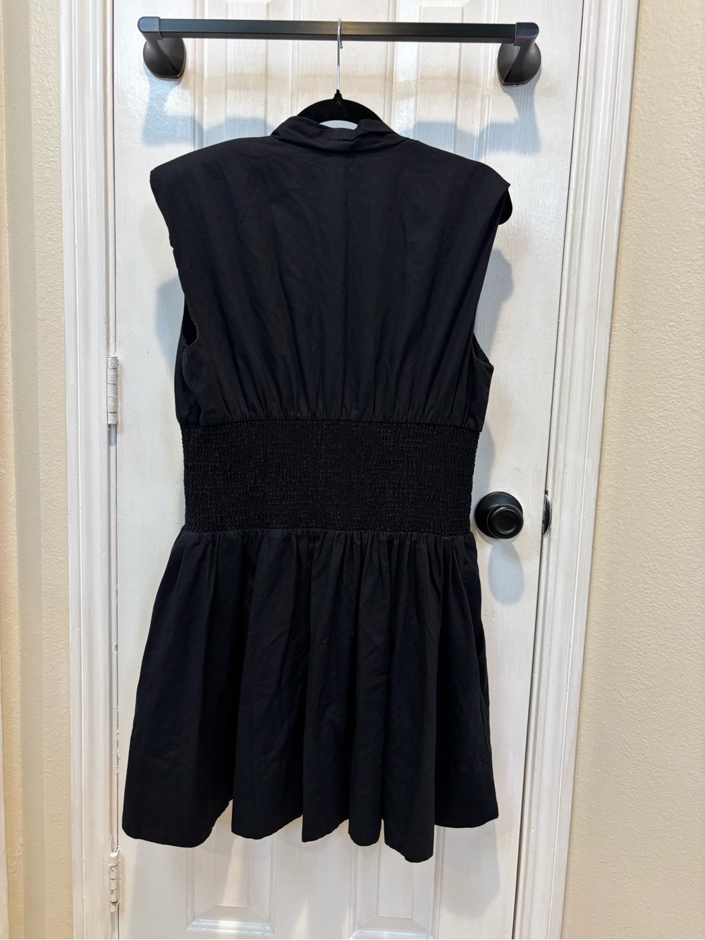 Anthropologie Black Midi Dress with Gold Zip - Picture 3 of 6